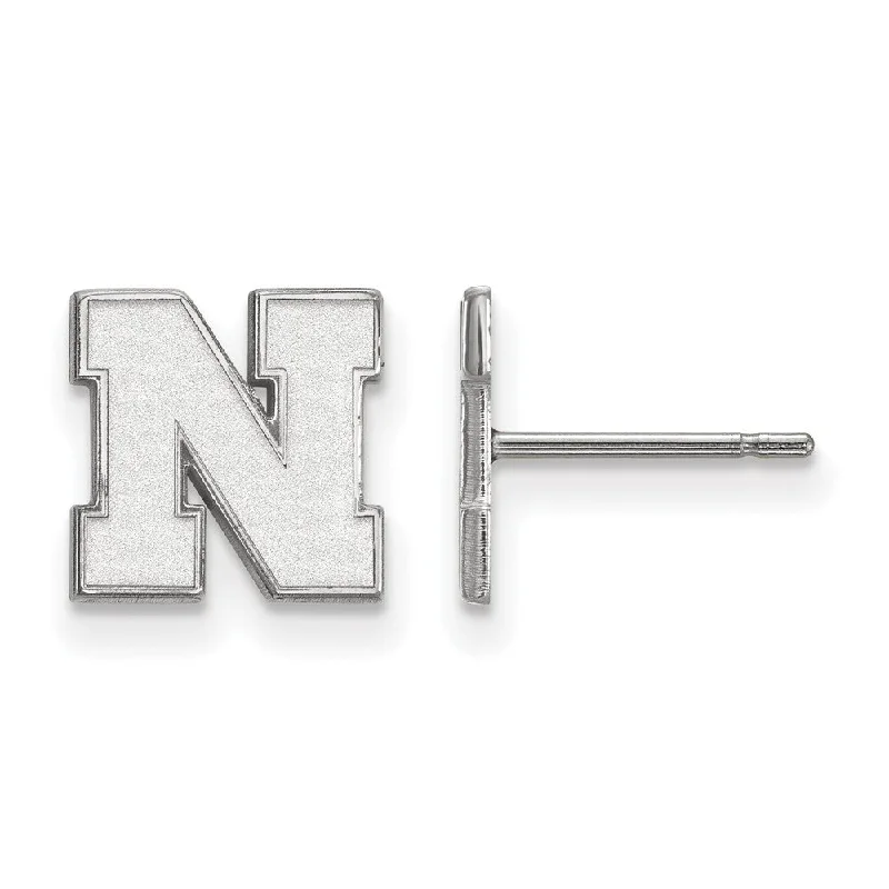 moon earrings for women -10k White Gold University of Nebraska XS (Tiny) Post Earrings