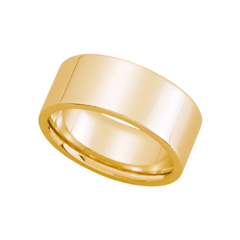 minimalist rings for women -8mm Flat Comfort Fit Wedding Band in 10k Yellow Gold