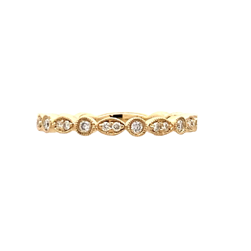 knotted rings for women -Estate Diamond Stackable Ring in Yellow Gold