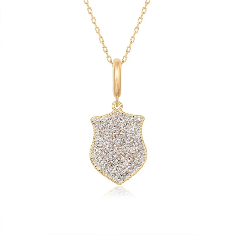 two-tone necklaces for women -ILANA DIAMOND SHIELD NECKLACE