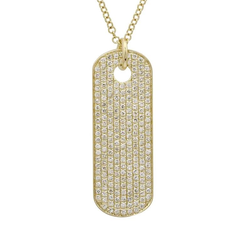 nameplate necklaces for women -IRIS DIAMOND ID TAG NECKLACE.