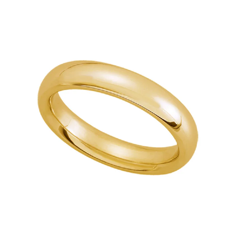 multi-layered rings for women -4mm Domed Comfort Fit Wedding Band in 14k Yellow Gold