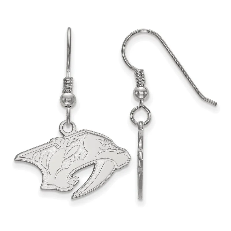 chain earrings for women -Sterling Silver NHL Nashville Predators SM Dangle Earrings