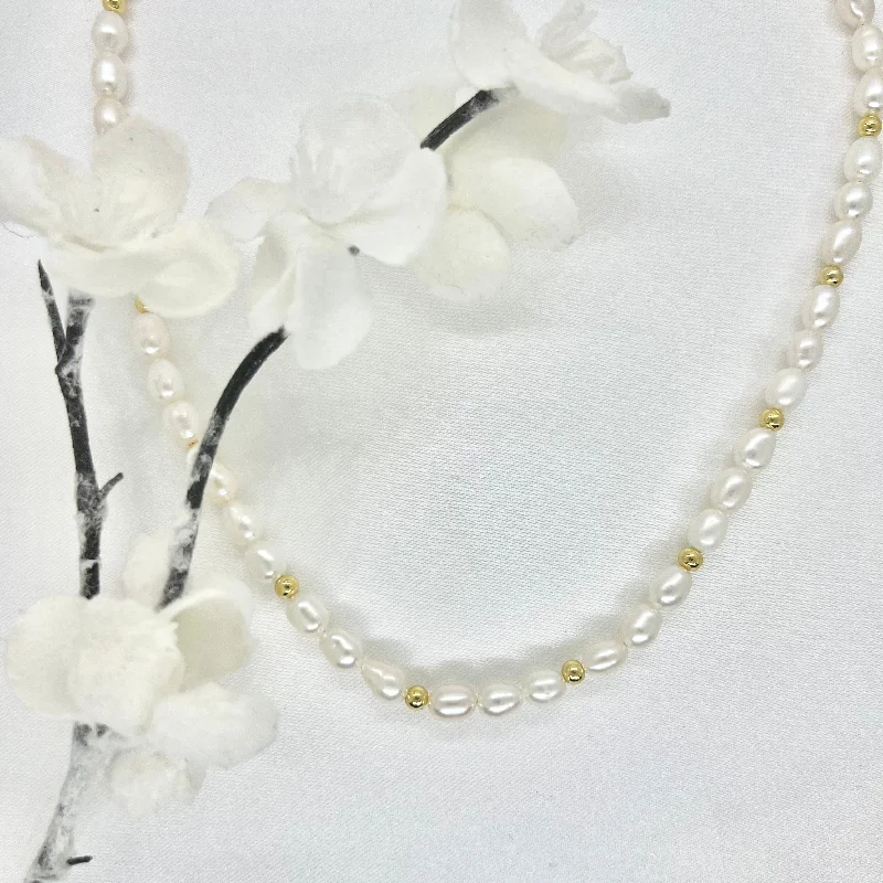 pearl necklaces for women -18k/ 925 Vermeil Freshwater Pearl Necklace