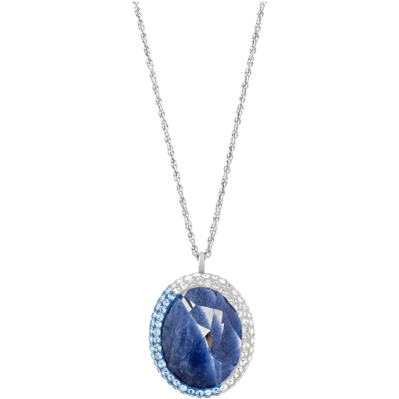 pearl strand necklaces for women -Swarovski Women's Pendant Necklace - Rhodium with Blue and Clear Crystals | 5135151