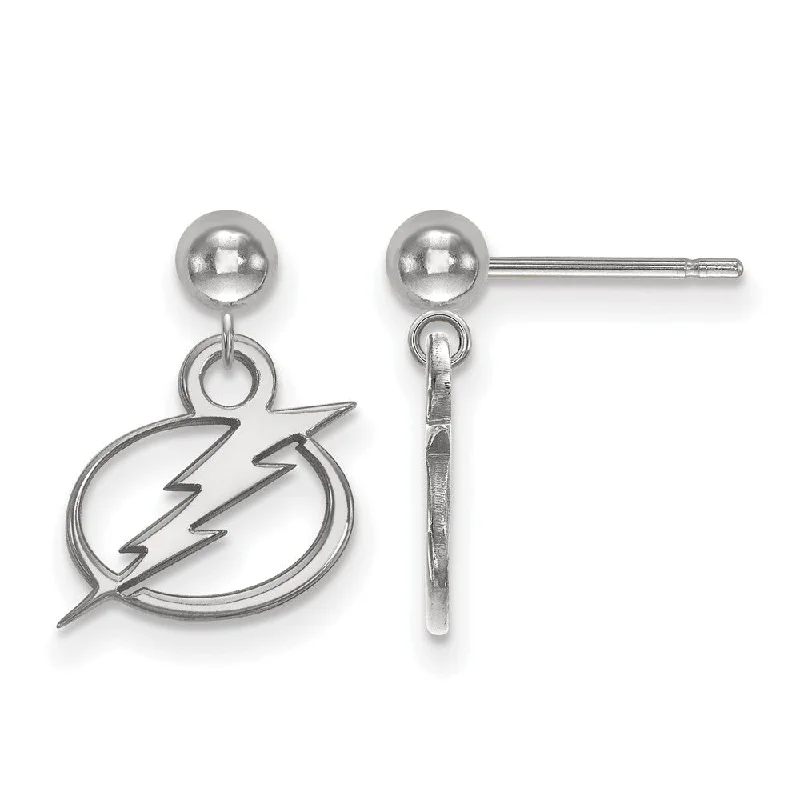 baguette earrings for women -14k White Gold NHL Tampa Bay Lightning XS Ball Dangle Post Earrings