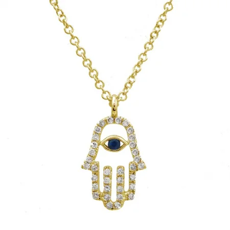 open heart necklaces for women -NOA HAMSA PENDANT NECKLACE