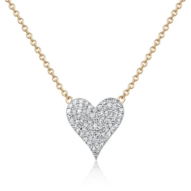 thick silver necklaces for women -CLAIRE TWO SIDED DIAMOND HEART NECKLACE