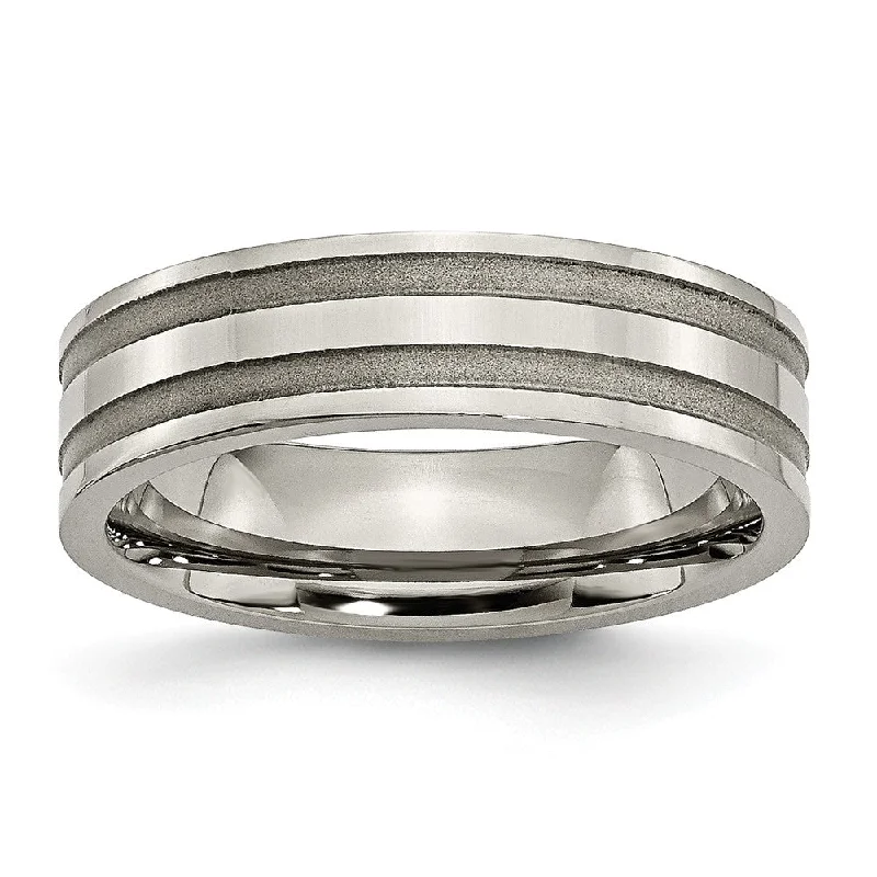 gold-plated rings for women -Titanium, 6mm Dual Finished Unisex Standard Fit Band