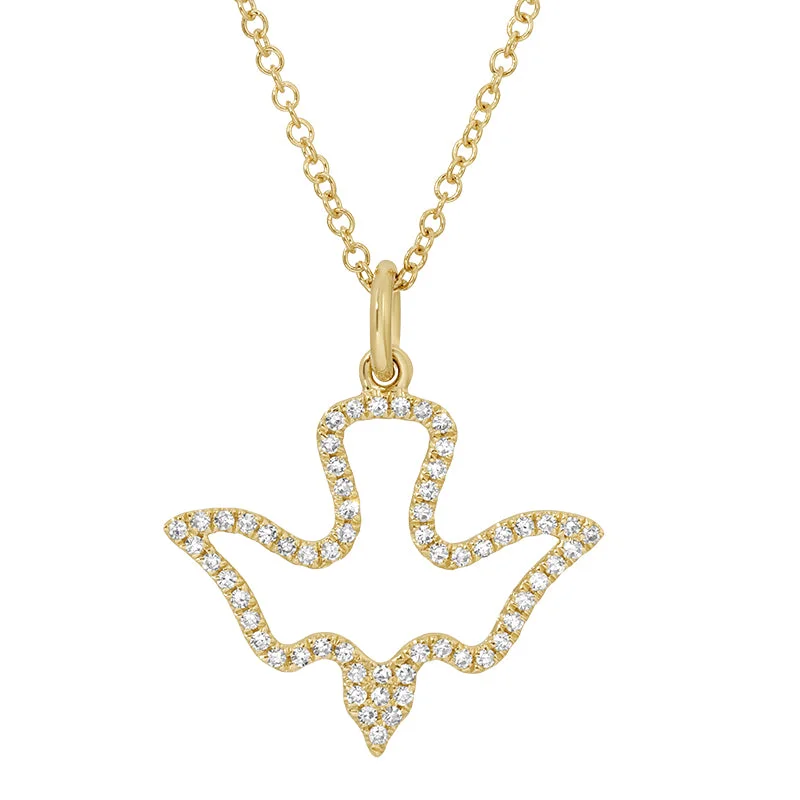 sun necklaces for women -COLEY OPEN DIAMOND DOVE NECKLACE