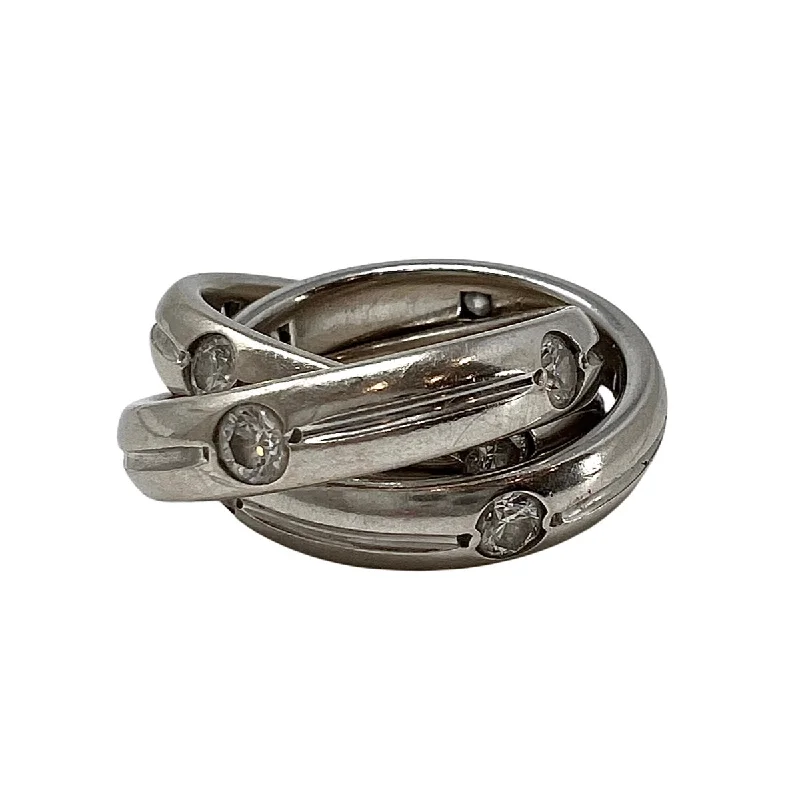 best delicate rings for women -18K White Gold Rolling Rings with Diamonds