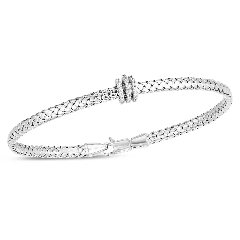 designer bracelets for women -14K Deco Woven Diamond Bracelet