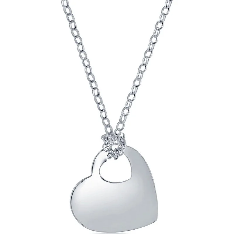 layering necklaces for women -Classic Unisex Necklace - Sterling Silver Chain with Heart Pendant | N-4964