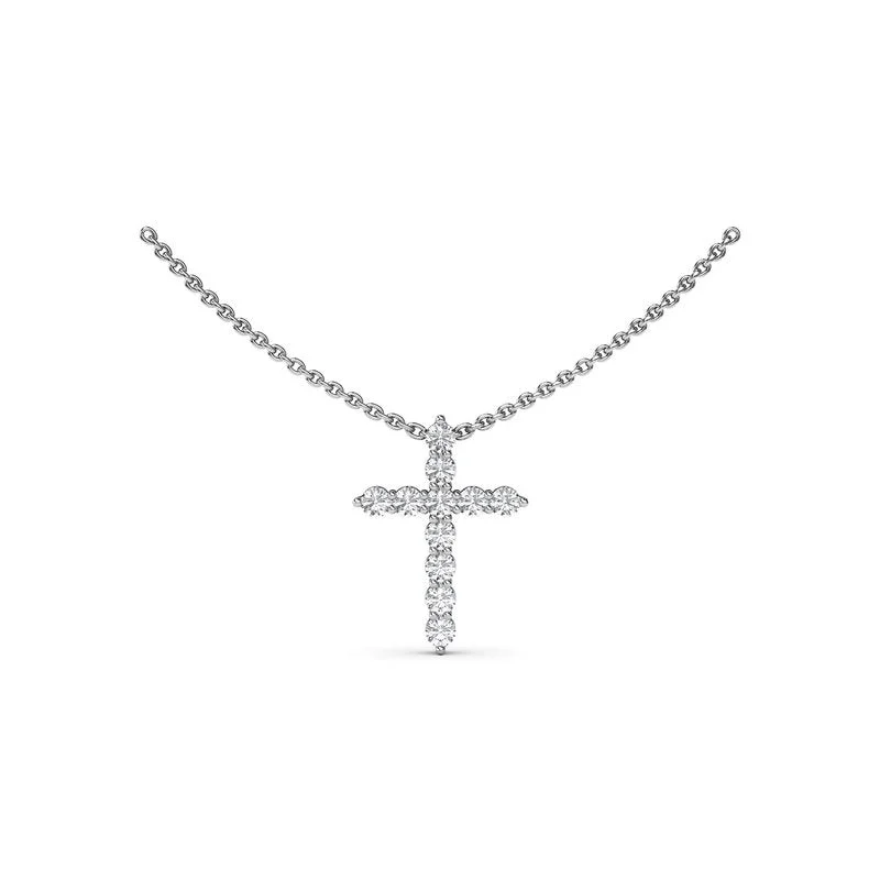 ruby necklaces for women -Diamond Prong Cross Necklace P5118