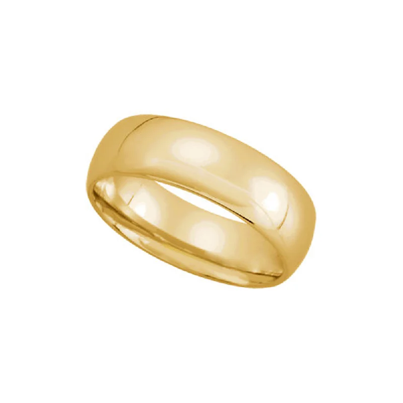 best everyday rings for women -6mm Light Domed Comfort Fit Wedding Band in 14k Yellow Gold