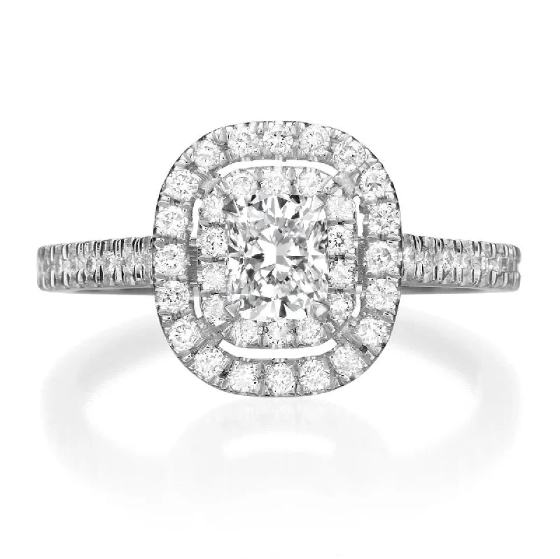 petite engagement rings -1.93 ct Cushion Cut Diamond Engagement Ring