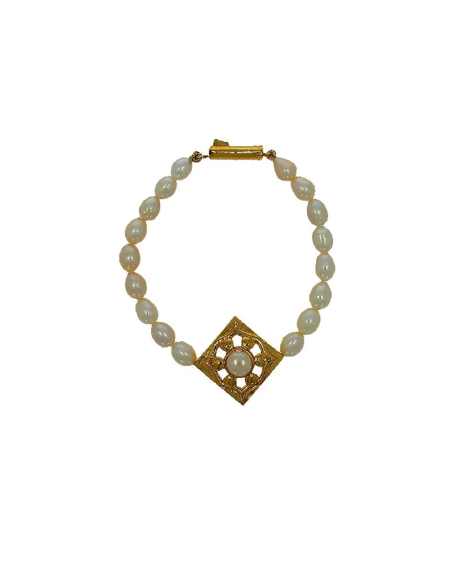 bar bracelets for women -Trendy Pearl Bracelet