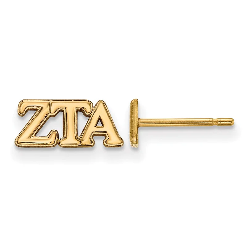 vintage earrings for women -14K Plated Silver Zeta Tau Alpha XS Greek Letters Post Earrings