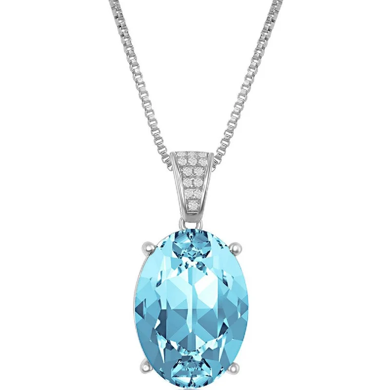 designer necklaces for women -Bellissima Women's Necklace - CZ Bale and Oval Shaped Swarovski Element | BLK-8388