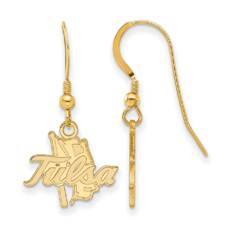 sun and moon earrings for women -14k Gold Plated Silver The University of Tulsa Dangle Earrings