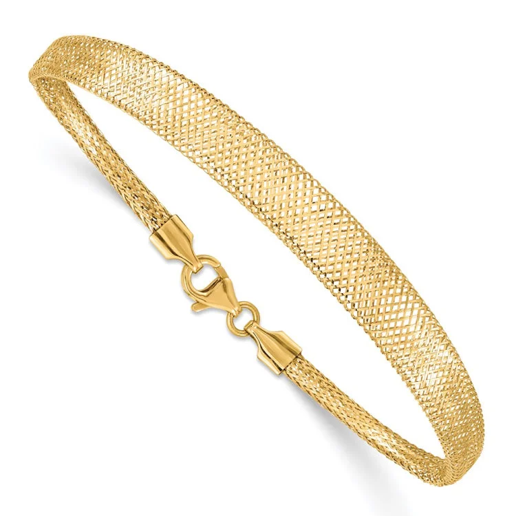 silver bracelets for women -14K Stretch Mesh Graduated Bracelet