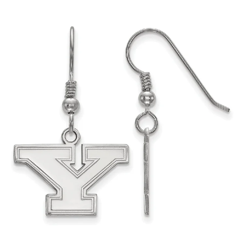 white gold earrings for women -Sterling Silver Youngstown State Small Dangle Earrings