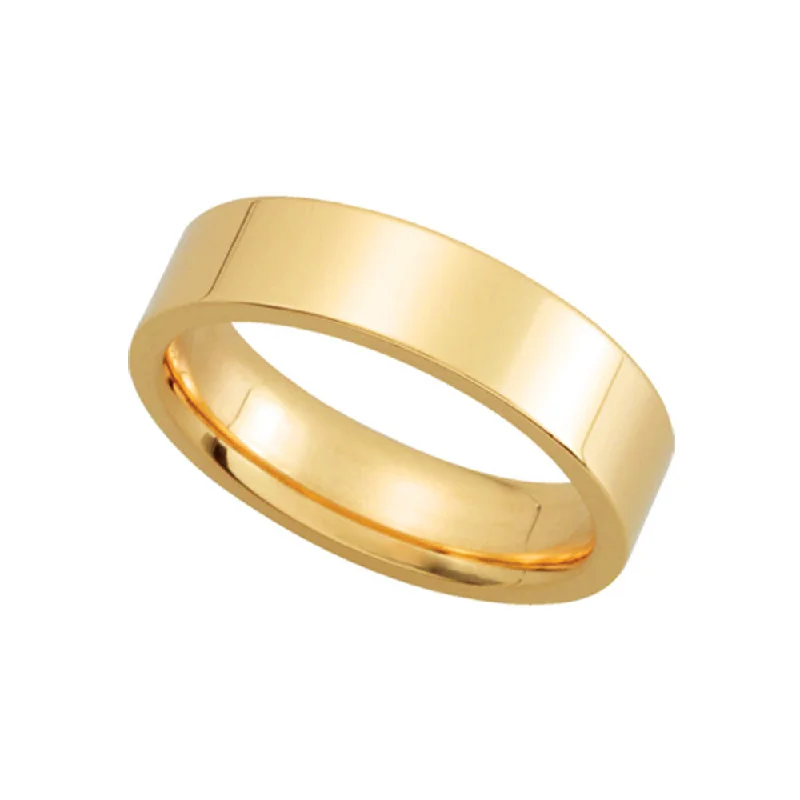 wedding rings for women -5mm Flat Comfort Fit Wedding Band in 14k Yellow Gold