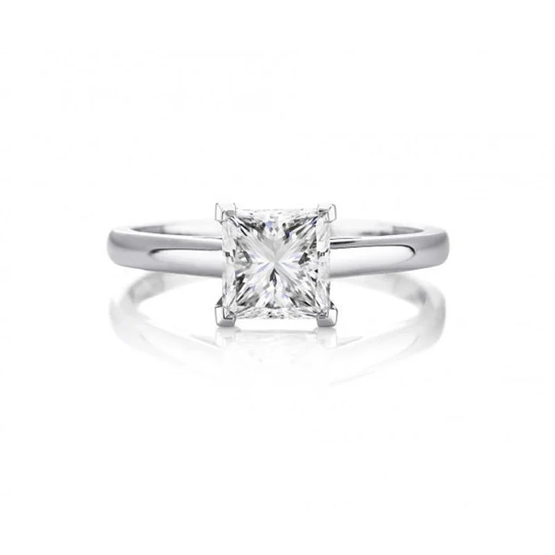 baroque engagement rings -14K 1.00CT Princess Cut Solitaire Engagement Ring