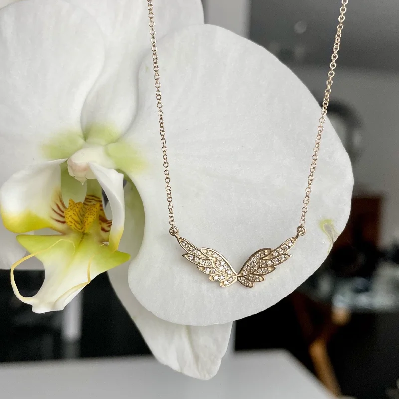 sun and moon necklaces for women -SALENA ANGEL WINGS NECKLACE