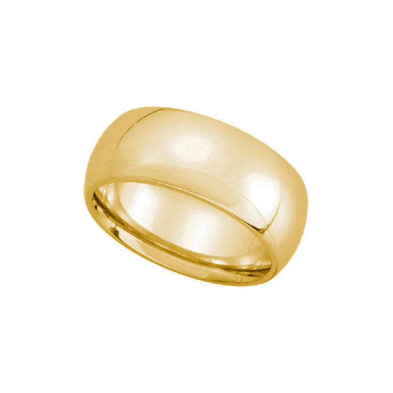 vintage rings for women -8mm Light Domed Comfort Fit Wedding Band in 10k Yellow Gold