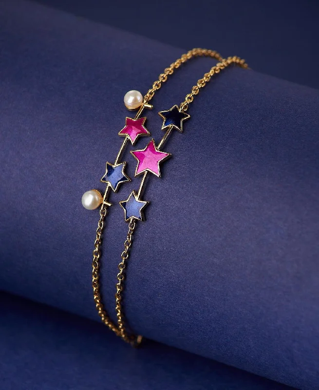 chain bracelets for women -Fashionable Star Enamel Bracelet