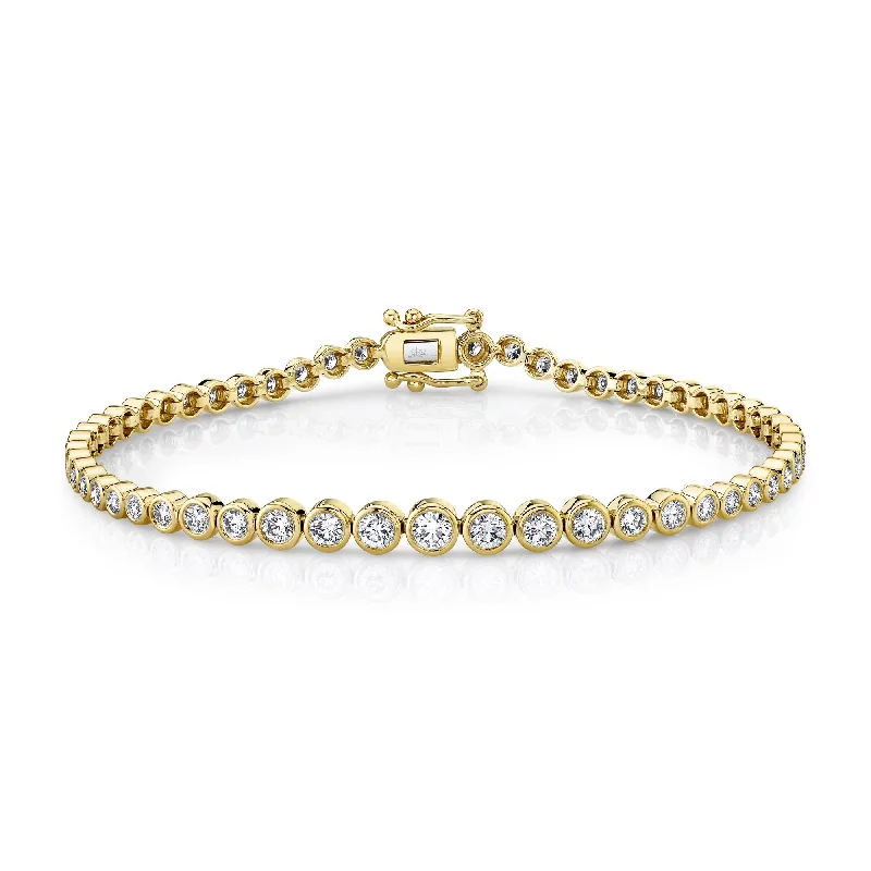 cubic zirconia bracelets for women -1.90ct Yellow Gold Diamond Tennis Bracelet