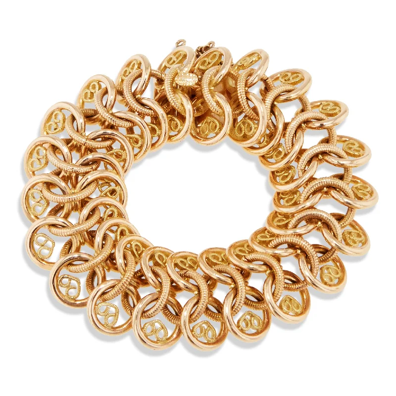 nameplate bracelets for women -Rose and Yellow Gold Bracelet