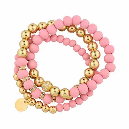 trendy bracelets for women -Meghan Browne Bracelet Greta - Pink