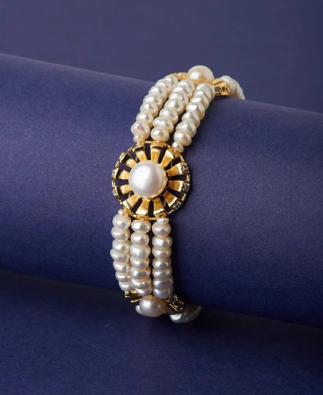 sun and moon bracelets for women -Floral Real Pearl Bracelet