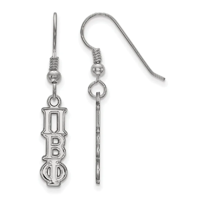 romantic earrings for women -Sterling Silver Pi Beta Phi XS Dangle Earrings