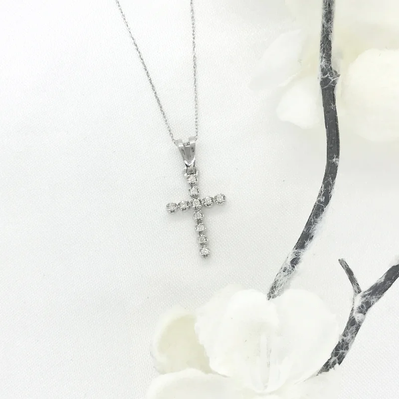 heart-shaped necklaces for women -10k Gold Diamond Cross Necklace