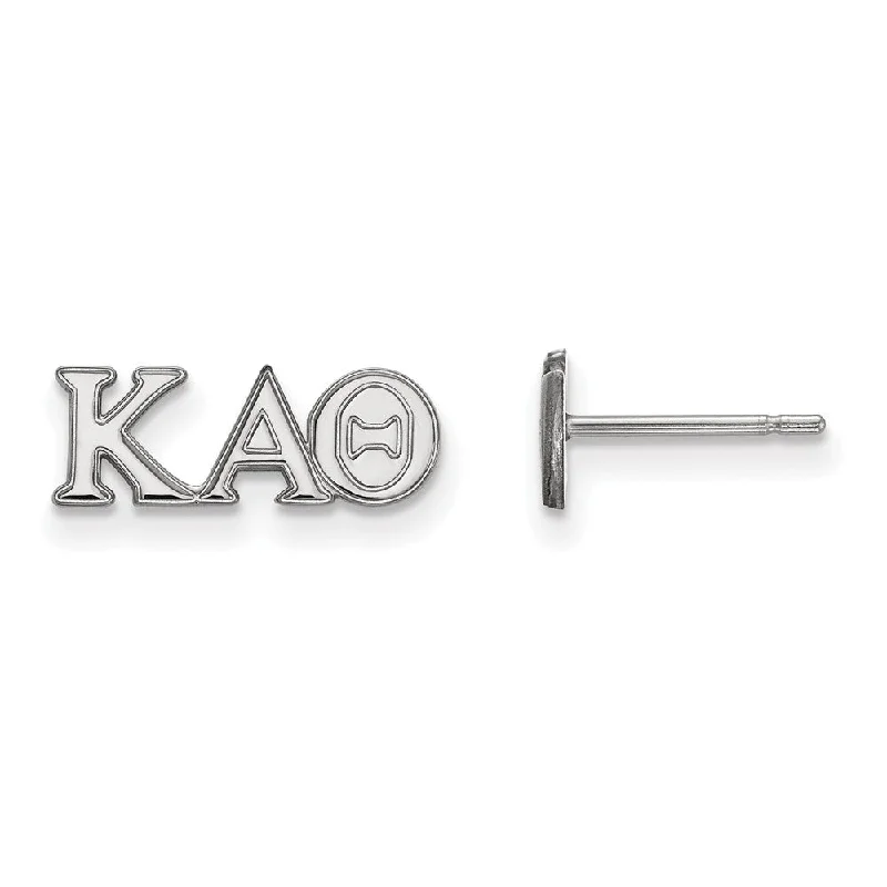 elegant wedding earrings for women -Sterling Silver Kappa Alpha Theta XS Greek Letters Post Earrings