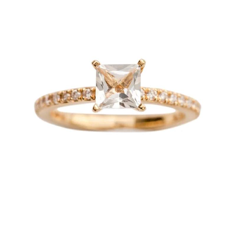 baguette engagement rings -Firenze Engagement Ring Gold, White