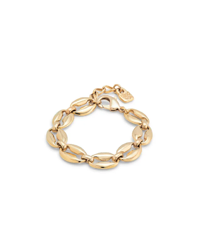 pave diamond bracelets for women -UNOde50 Merci Gold Bracelet Size M