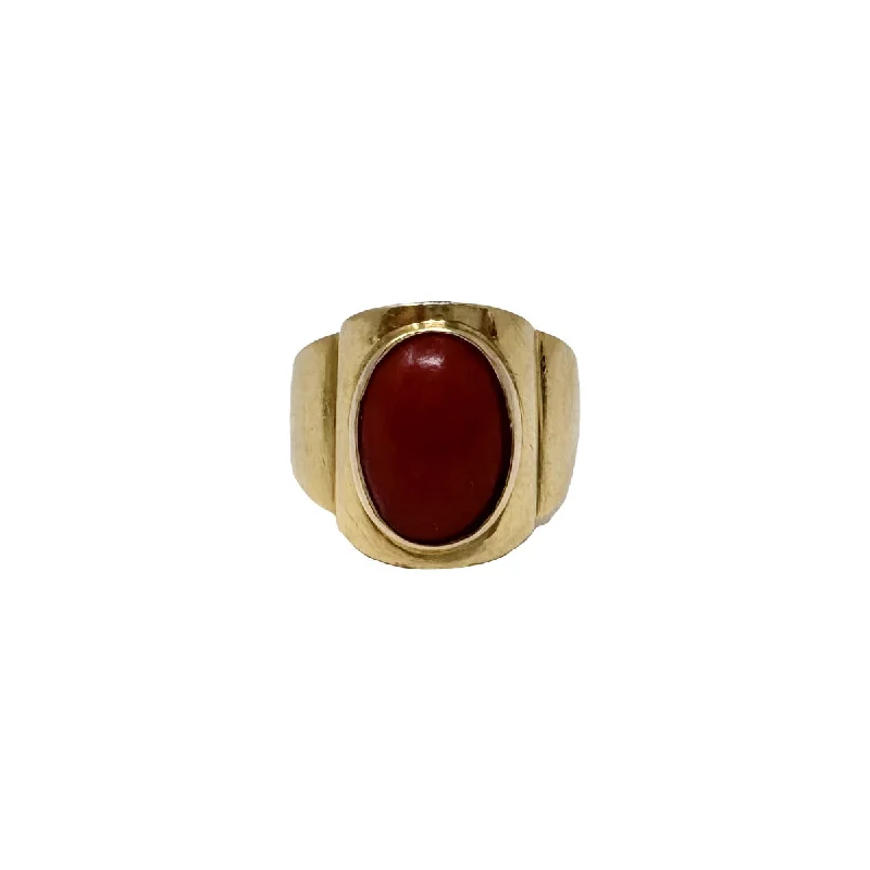 aesthetic rings for women -14K Gold Ring with Coral