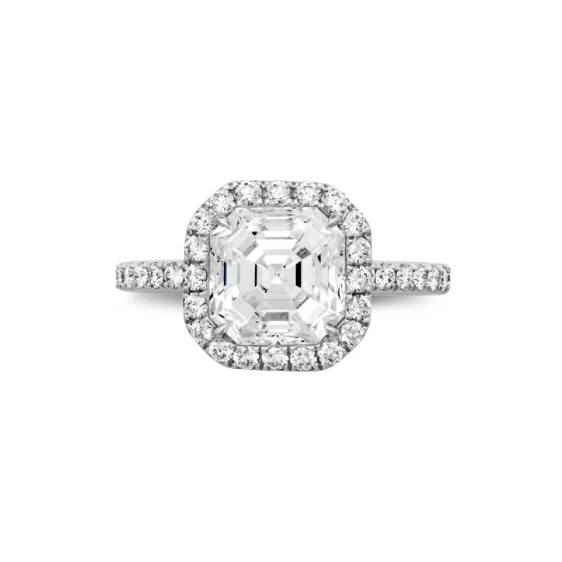 boho engagement rings -1.45 ct Asscher Cut Diamond Engagement Ring