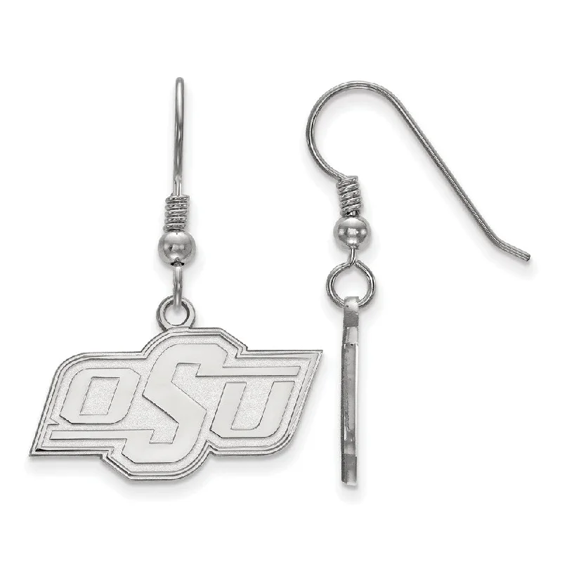 celestial star earrings for women -Sterling Silver Oklahoma State University Small Dangle Earrings