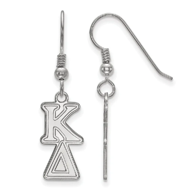 anniversary earrings for women -Sterling Silver Kappa Delta Dangle Small Earrings