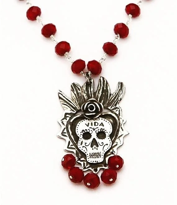 two-tone necklaces for women -Sacred Heart Alma Gemela Necklace