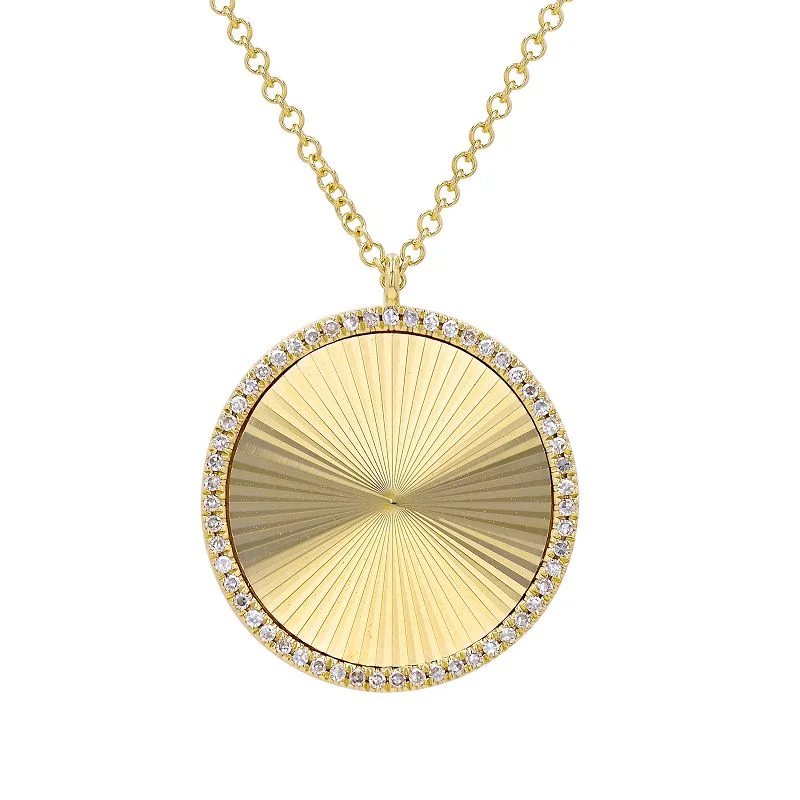 gold necklaces for women -COBY FLUTED DISC NECKLACE