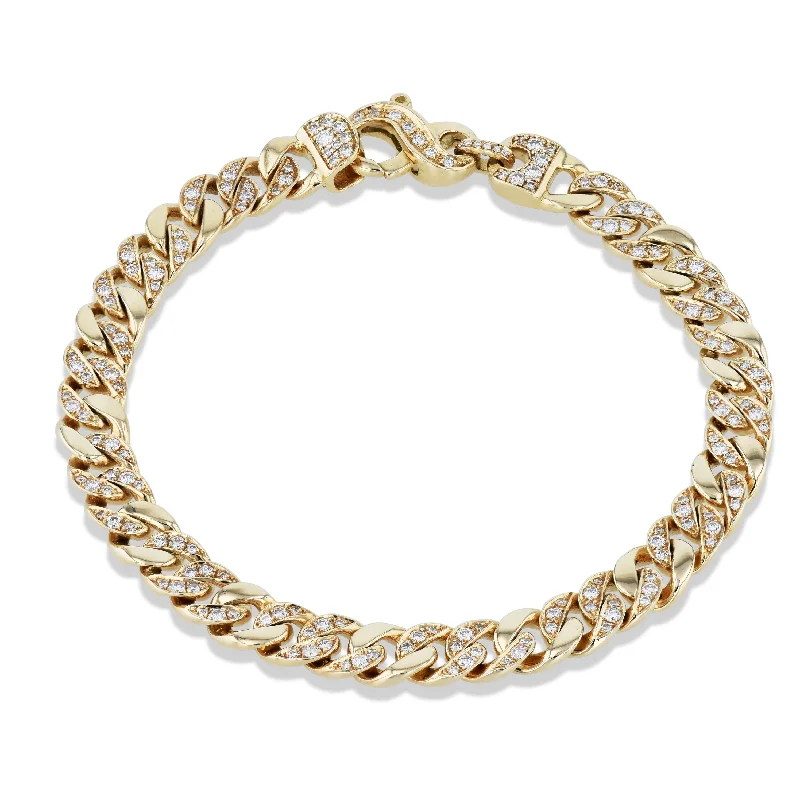 diamond infinity bracelets for women -Yellow Gold Diamond Pave Bracelet