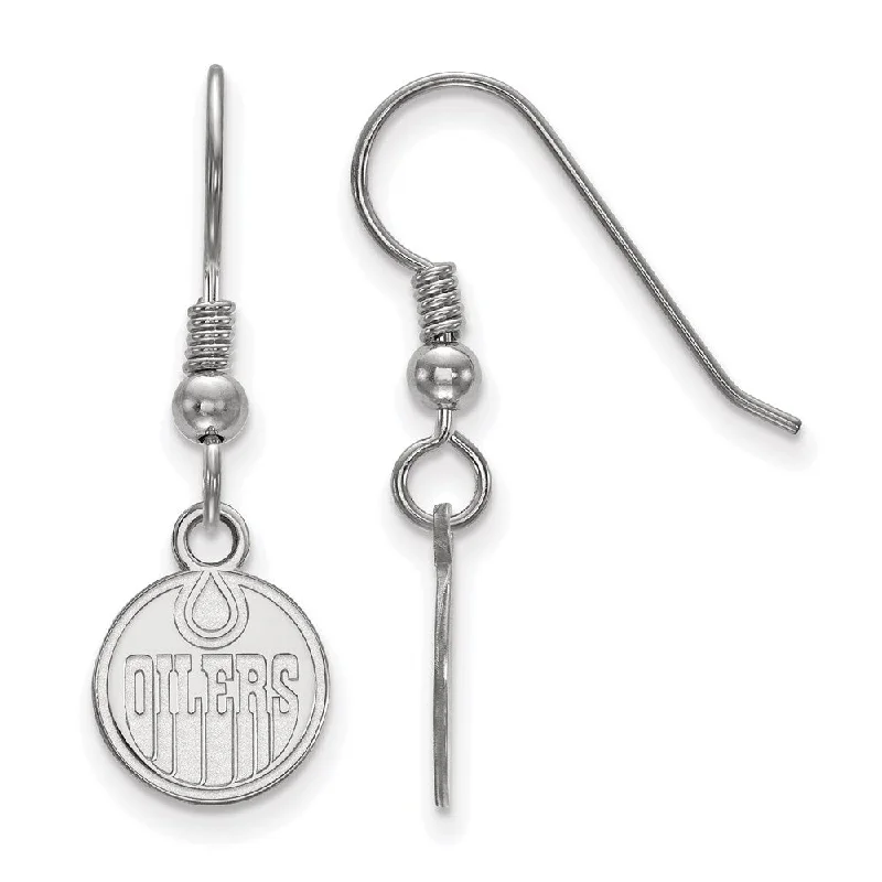 oversized statement earrings -Sterling Silver NHL Edmonton Oilers XS Dangle Earrings