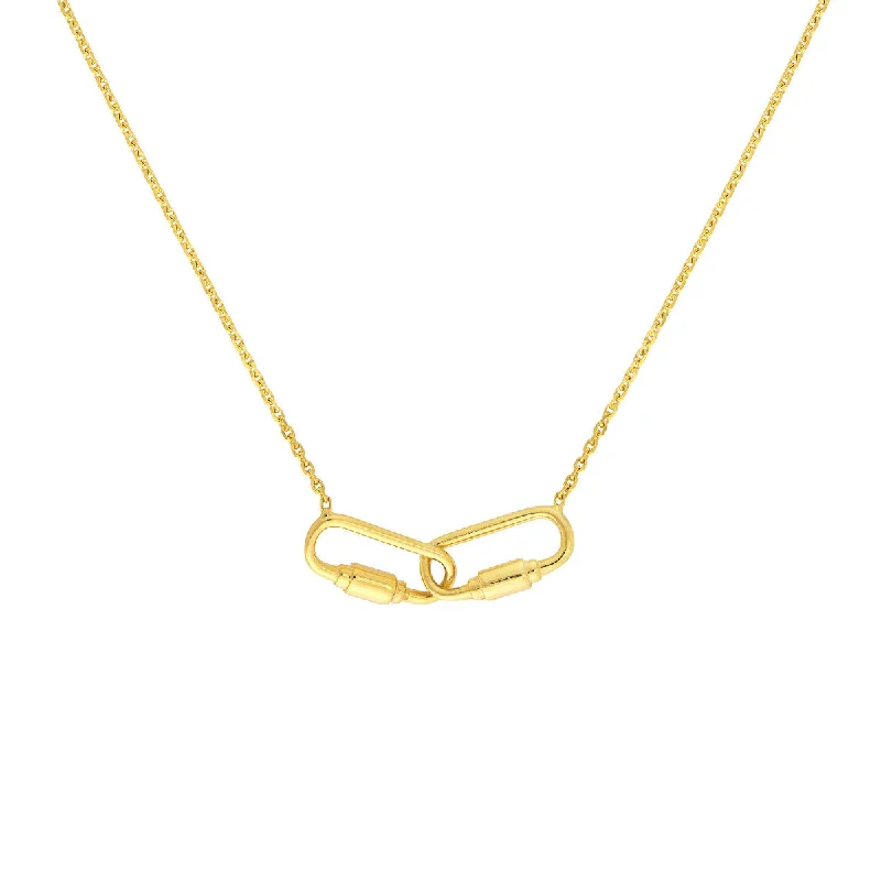 trendy necklaces for women -CARLI PETITE CARABINER LINKED NECKLACE