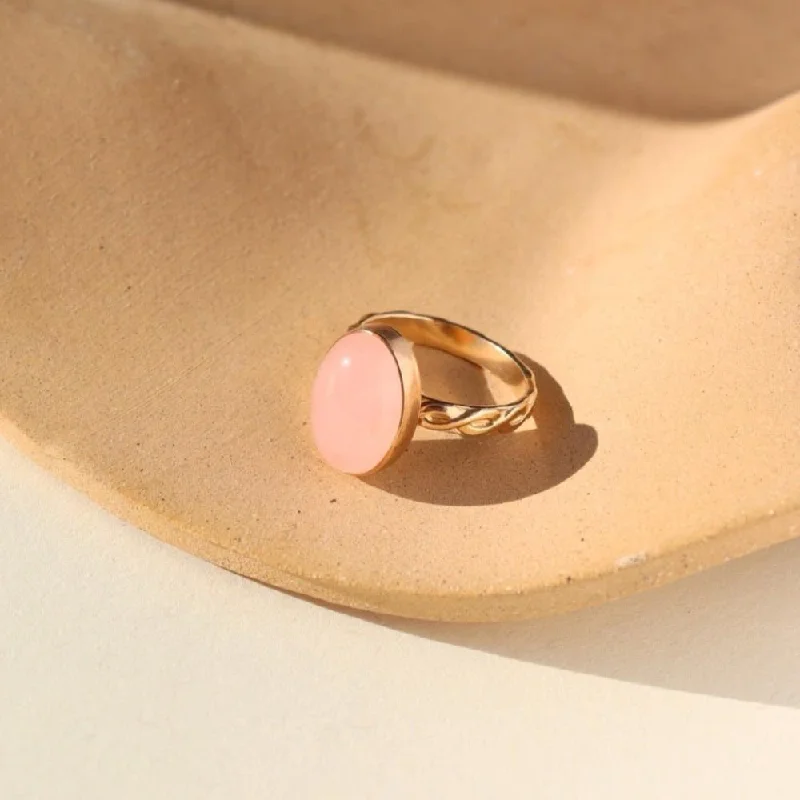 celestial star rings for women -Entwined Rose Quartz Ring | Wholesale